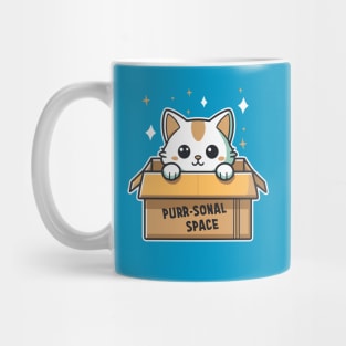 Purr-sonal Space Cat Shirt: Cute, Funny, Introvert, Emotional Boundaries, Ideal Cat Mom Gift for Girls - Cat Shirt Mug